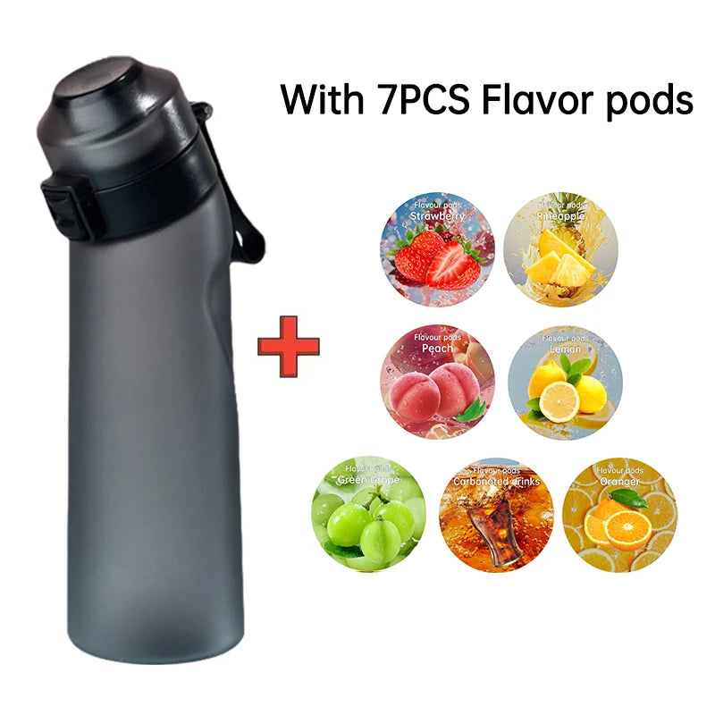 Air-flavored Water Bottle, 640 ml, 7 flavor pods, perfect for fitness, running, sports