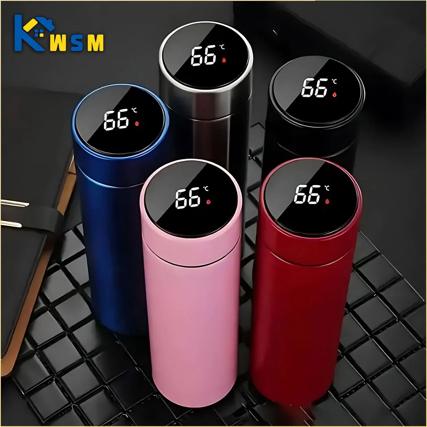 500ml stainless steel thermos cup with temperature display