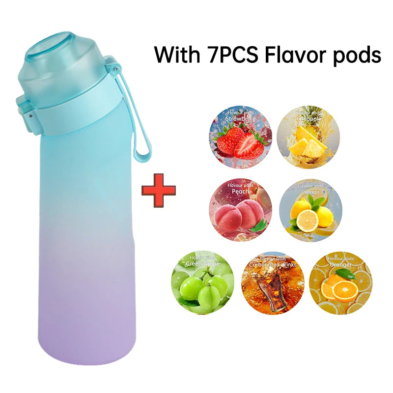 Air-flavored Water Bottle, 640 ml, 7 flavor pods, perfect for fitness, running, sports