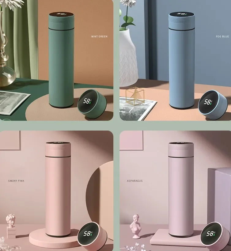 500ml stainless steel thermos cup with temperature display