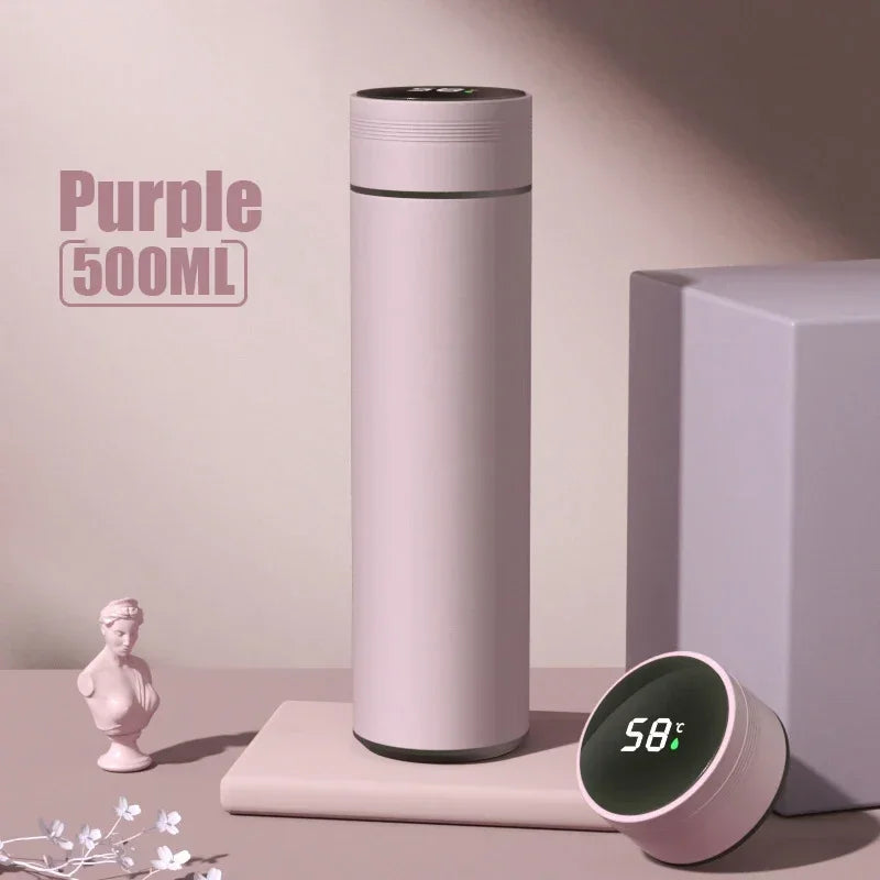 500ml stainless steel thermos cup with temperature display