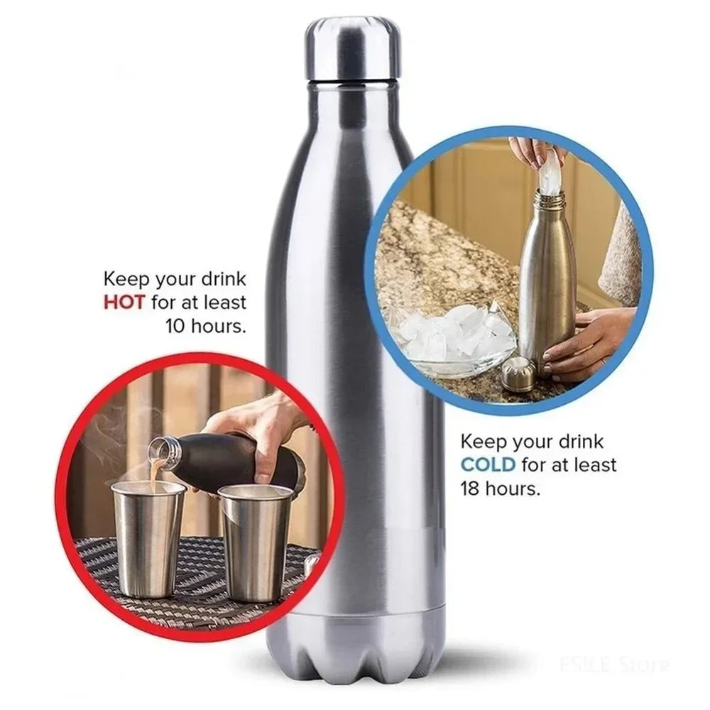 Stainles Steel Sport Water Bottle, 350ml/500ml/750ml/1000ml, Thermos Bottle Keep Hot and Cold Insulated Vacuum Flask